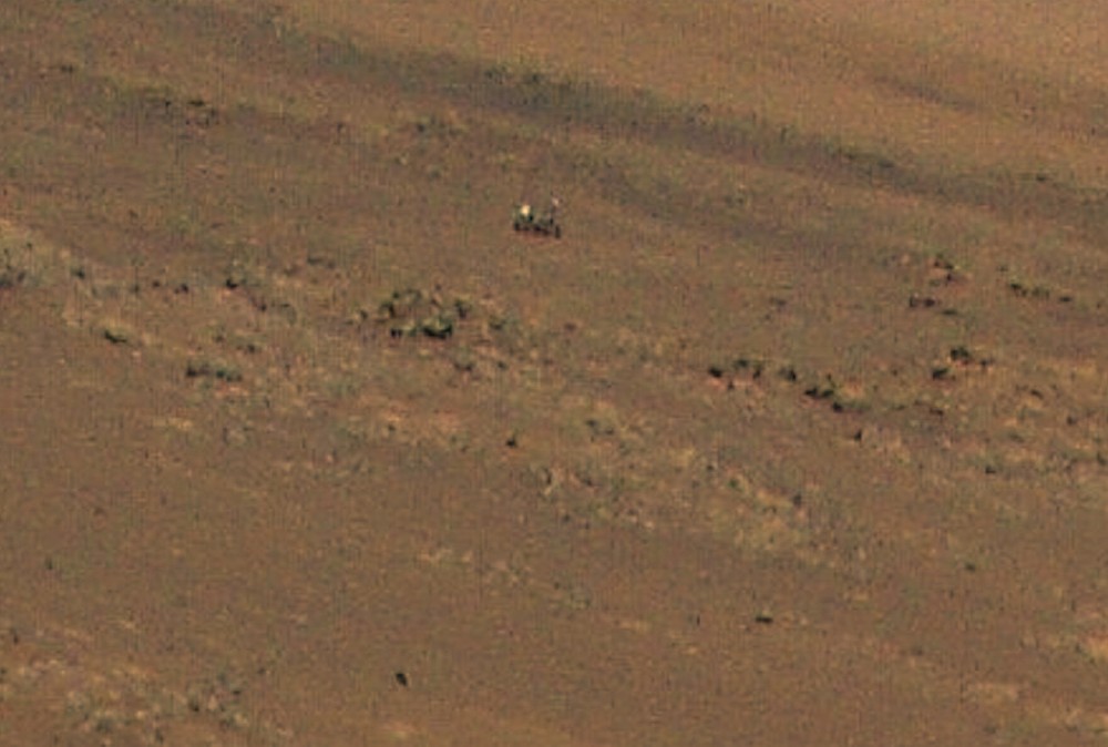 The image shows details when zoomed in, with the rover in the background
