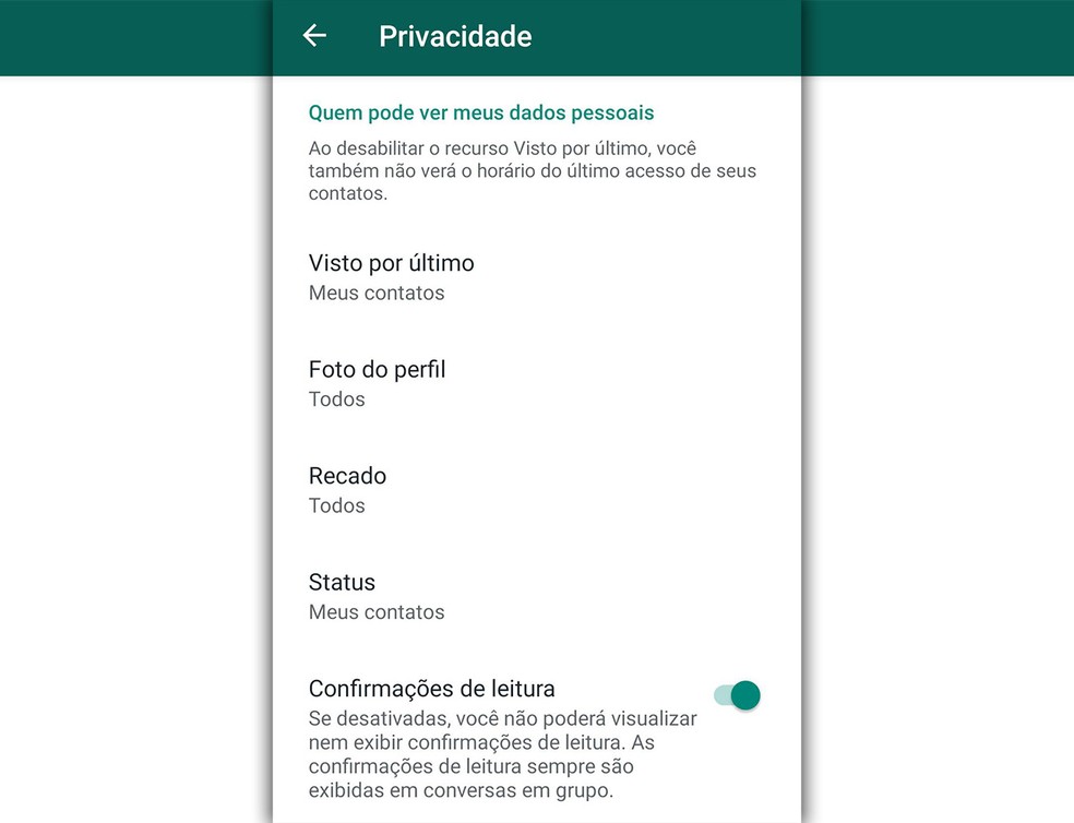 The privacy settings of WhatsApp only allow you to control 