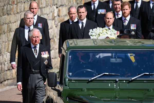 Princes Charles, William and Harry at Prince Philip's funeral (Image: Getty Images)