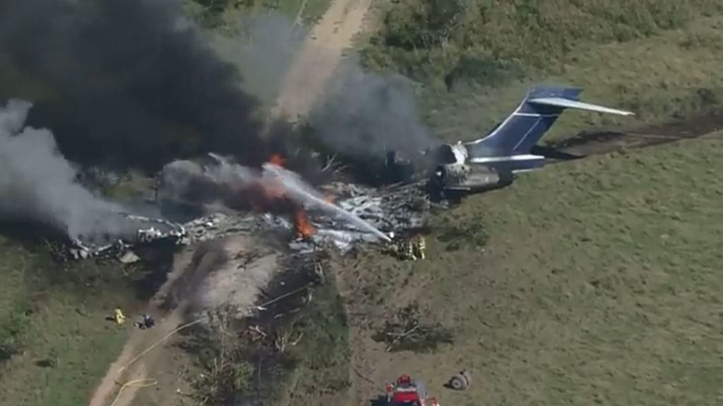Plane carrying passengers to MLB game crashes and catches fire, but everyone survives