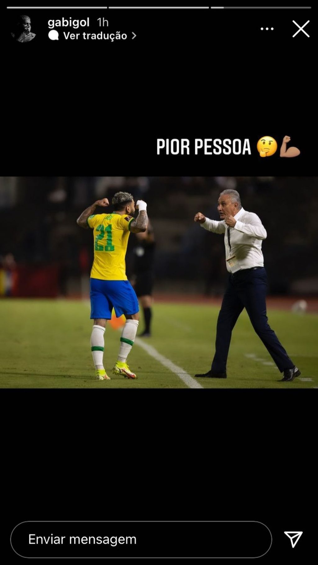With a typical celebration alongside Titi, Gabigol mocks Vampita's expression: "Worst person" |  Brazilian national team