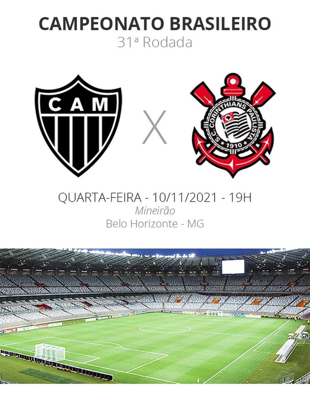 Atlético-MG vs Corinthians: See where to watch, teams, embezzlement and refereeing |  Brazilian series