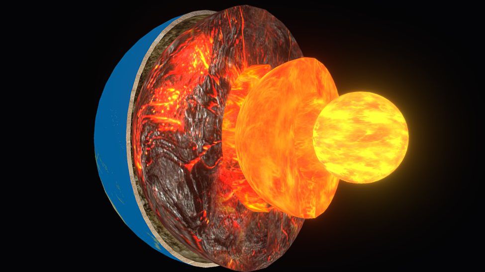 The Earth's core appears to be not completely solid and possibly "mixed"