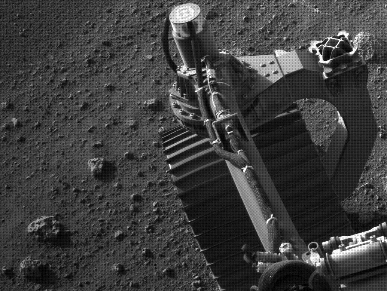 This February 28 image shows perseverance tires and a portion of Martian soil - NASA/JPL-Caltech