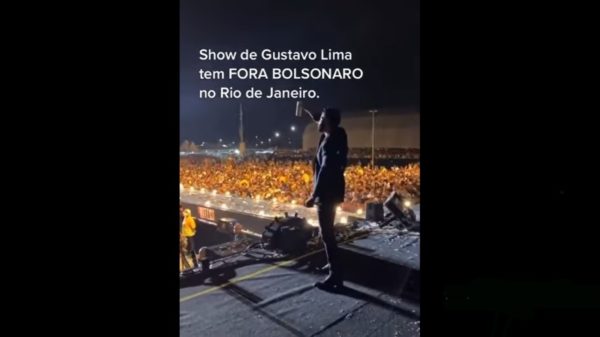 Gustavo Lima's show was interrupted by the choir "outside Bolsonaro"
