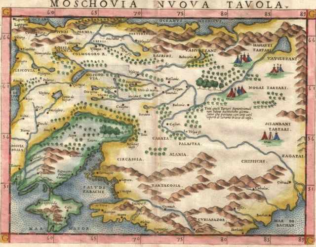 Girolamo Rosselli Map Showing Russia and Ukraine in 1574