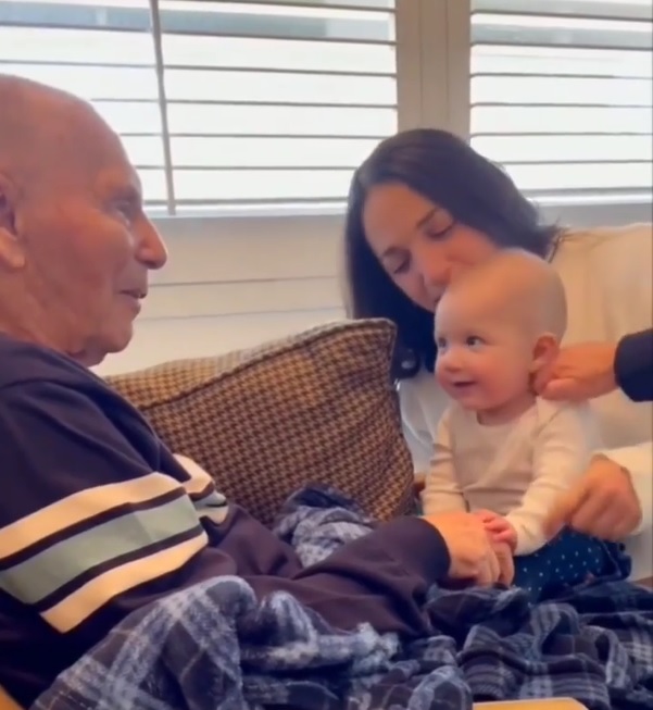 A grandfather with Alzheimer's who spent months in silence meets his granddaughter for the first time and talks again