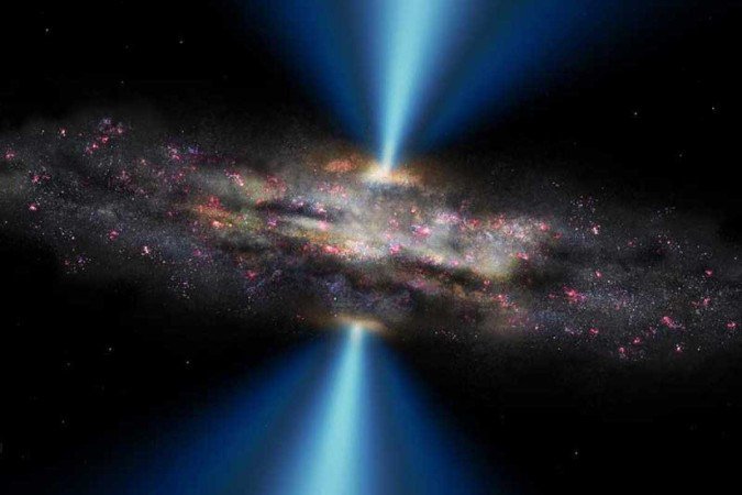 Buraco negro chamado CID-947, descoberto em 2015. De acordo com a Nasa, ele cresceu mais rapidamente do que sua galáxia hospedeira e tem quase 7 bilhões de vezes a massa do nosso sol, colocando-o entre os buracos negros mais massivos descobertos. -  (crédito: M. Helfenbein, Universidade de Yale/OPAC)