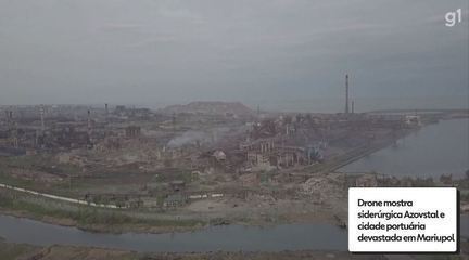 Drone shows Azovstal steel plant and ruined coastal city in Mariupol