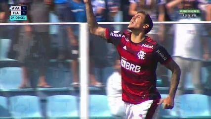 In the 9th minute of the second half - a goal from inside the area by Pedro do Flamengo against Avai