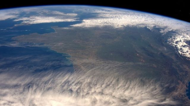 An image of part of Europe seen from the International Space Station