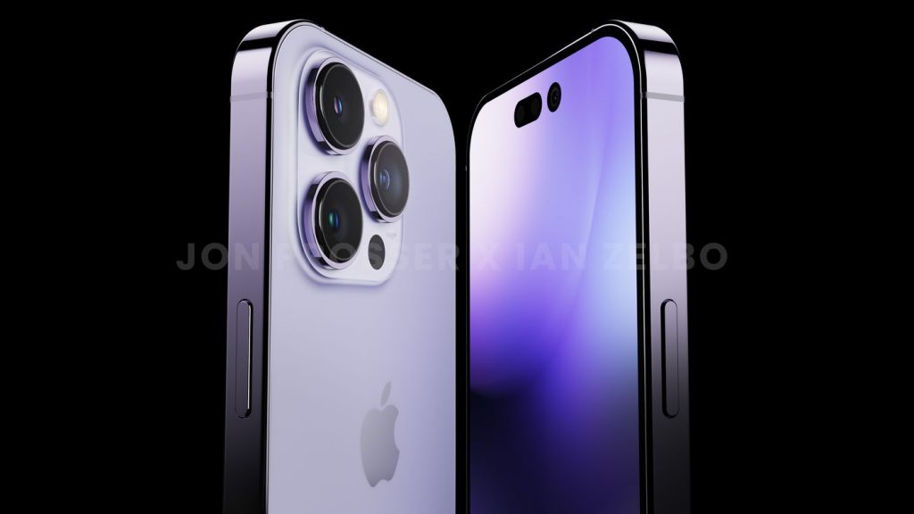 The alleged iPhone 14 Pro appears in purple in the video and photos showing the design