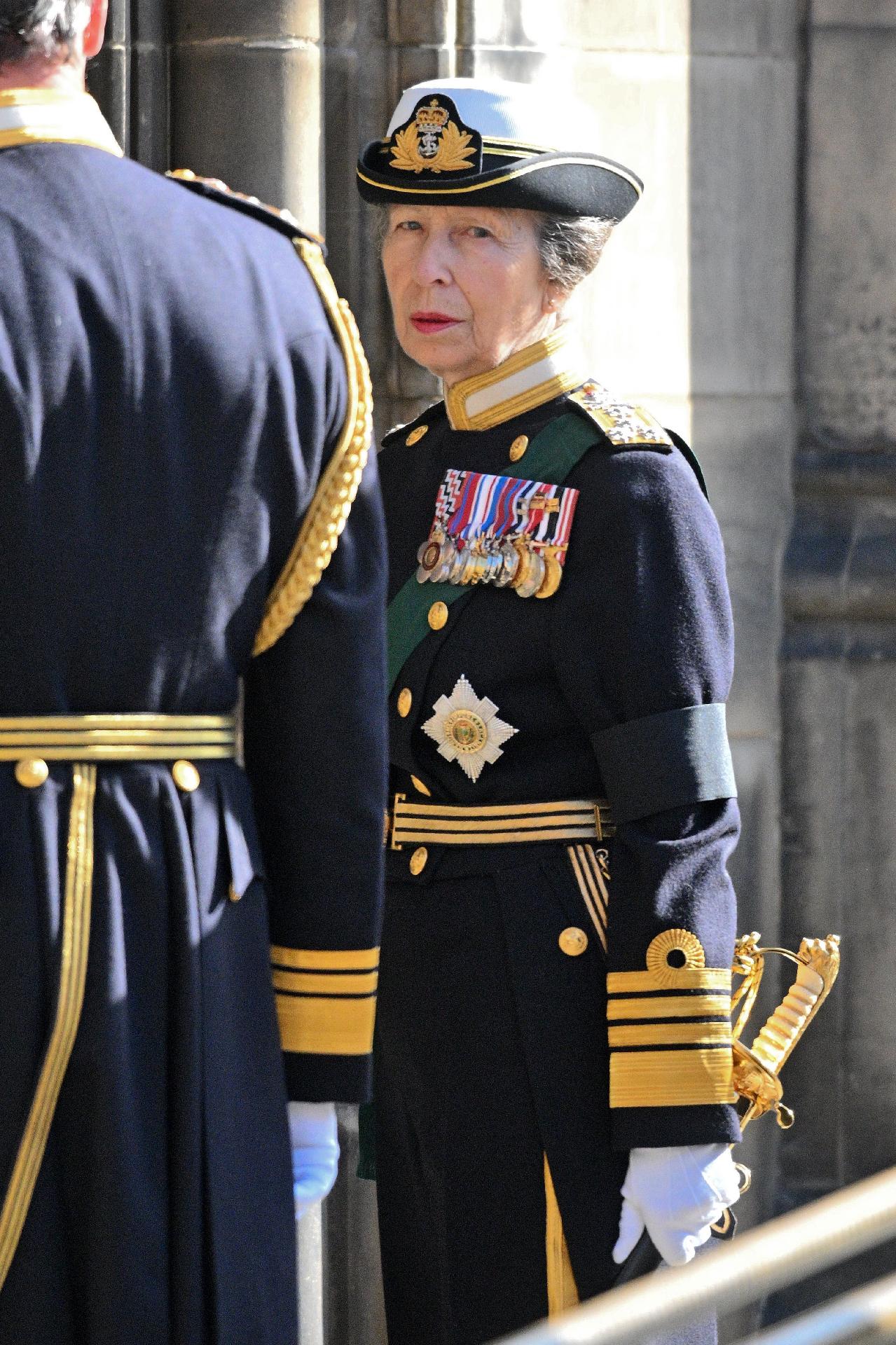 Princess Anne accompanies the funeral procession of Queen Elizabeth II - Photo by Samir Hussain / WireImage