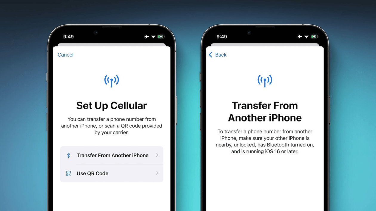 Transfer Bluetooth eSIM in iOS 16