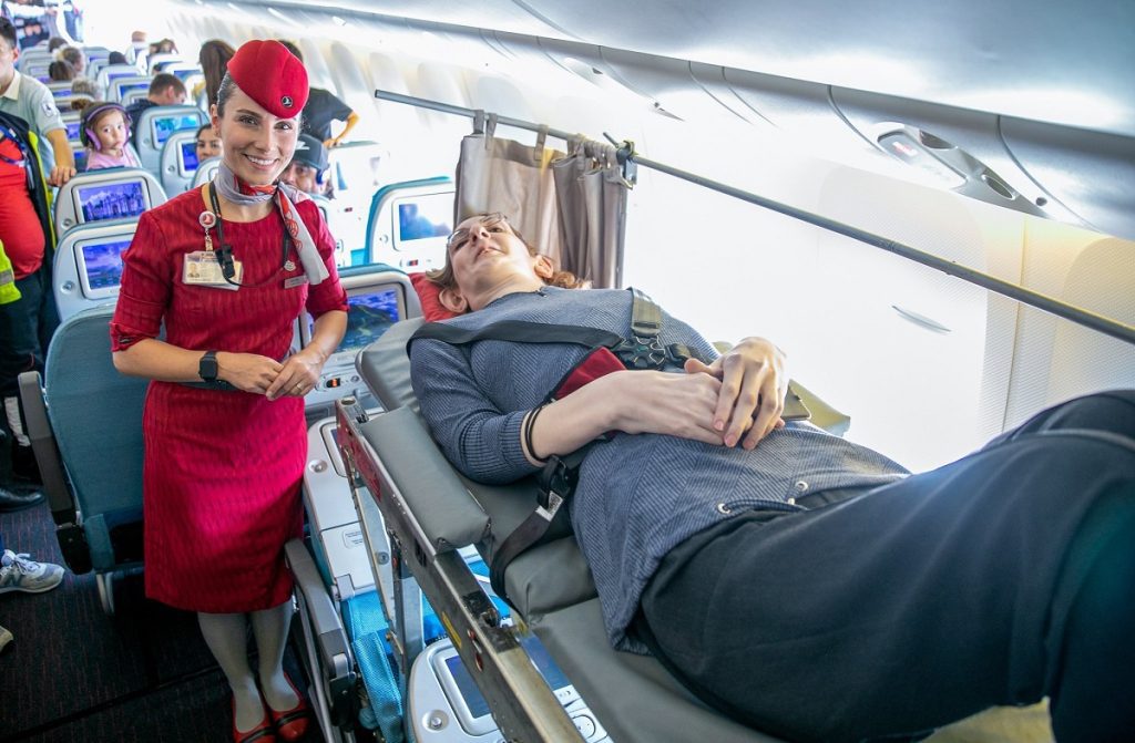 The world's tallest woman flies for the first time in a 13-hour flight