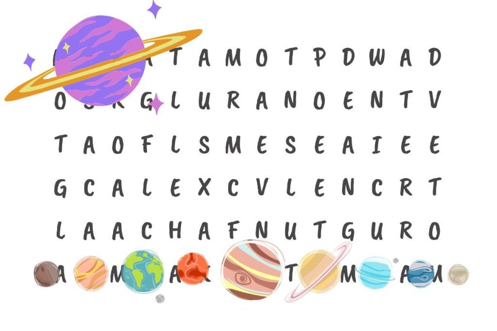 Can you find all eight planets in the word search?