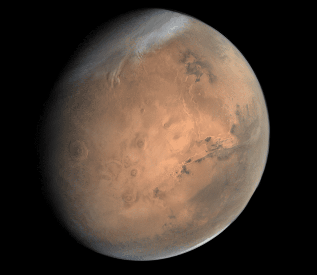 On December 8th, Mars is in opposition between the Sun and Earth