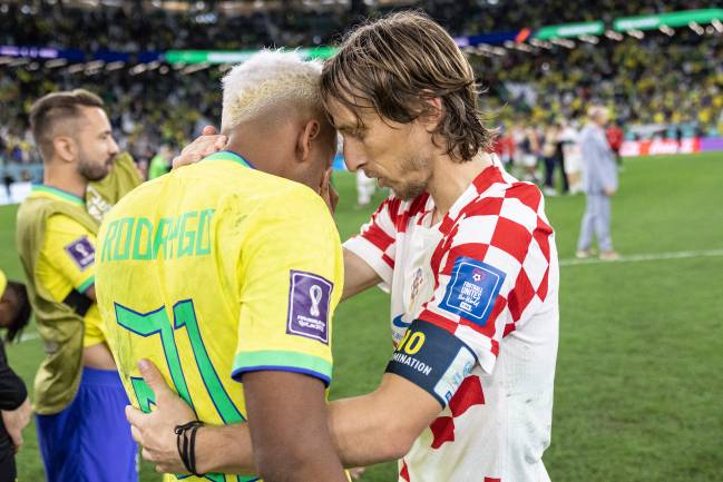Croatian Luka Modric consoles Rodrygo