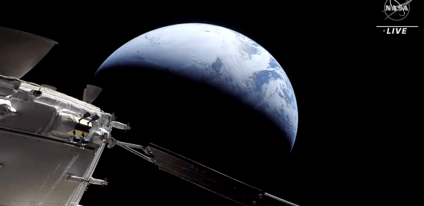 This is the last image of Earth taken by the Orion capsule